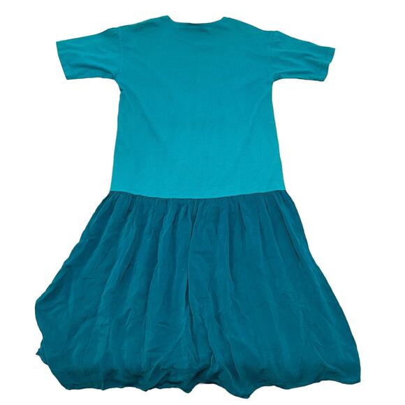 Johnny Was Embroidered T-Shirt Maxi Dress Turquoise Tribal M Boho Folk Indie - Picture 4 of 15